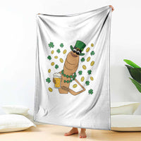 Marcus The Worm St Patricks Day Throw Blanket Funny Drinking Irish Beer Ireland