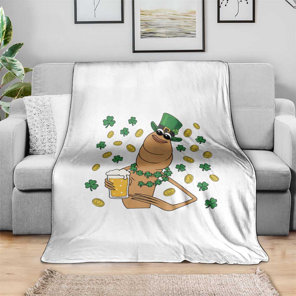 Marcus The Worm St Patricks Day Throw Blanket Funny Drinking Irish Beer Ireland