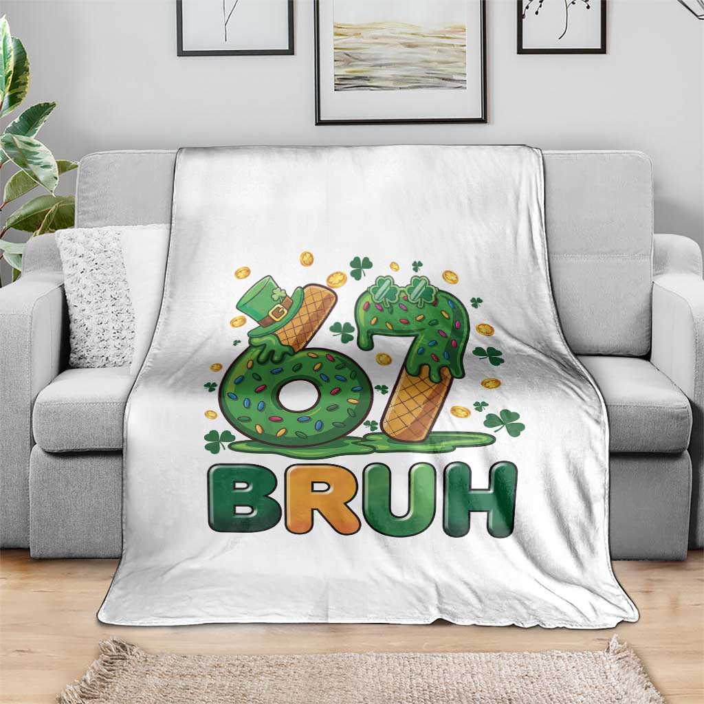 67 St Patricks Day Throw Blanket Funny Six Seven Bruh Meme