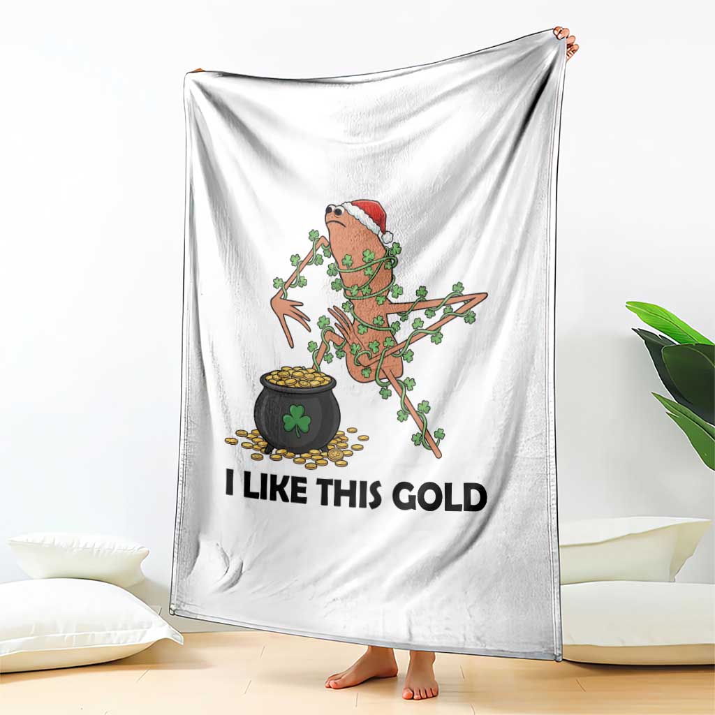 Marcus The Worm St Patricks Day Throw Blanket I Like This Gold