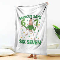 Marcus The Worm St Patricks Day Throw Blanket Funny 67 Six Seven Hands Meme