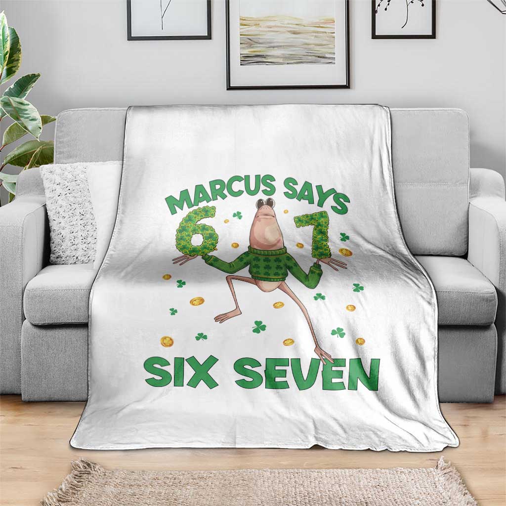 Marcus The Worm St Patricks Day Throw Blanket Funny 67 Six Seven Hands Meme