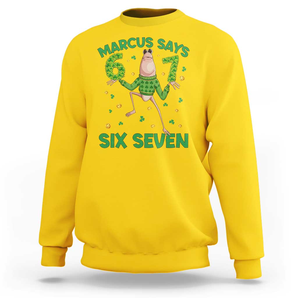 Marcus The Worm St Patricks Day Sweatshirt Funny 67 Six Seven Hands Meme