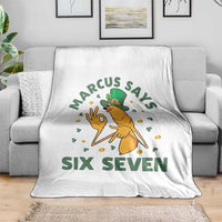 67 St Patricks Day Throw Blanket Funny Marcus The Worm Say Six Seven Meme