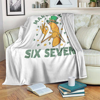 67 St Patricks Day Throw Blanket Funny Marcus The Worm Say Six Seven Meme