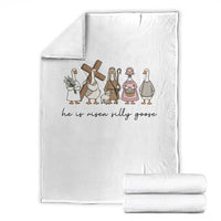 He Is Risen Silly Goose Throw Blanket Funny Christian Easter