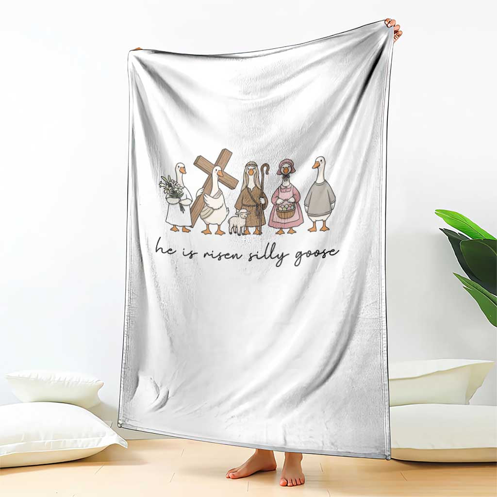 He Is Risen Silly Goose Throw Blanket Funny Christian Easter