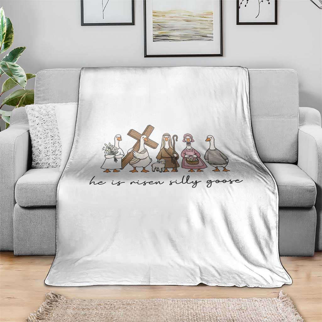 He Is Risen Silly Goose Throw Blanket Funny Christian Easter