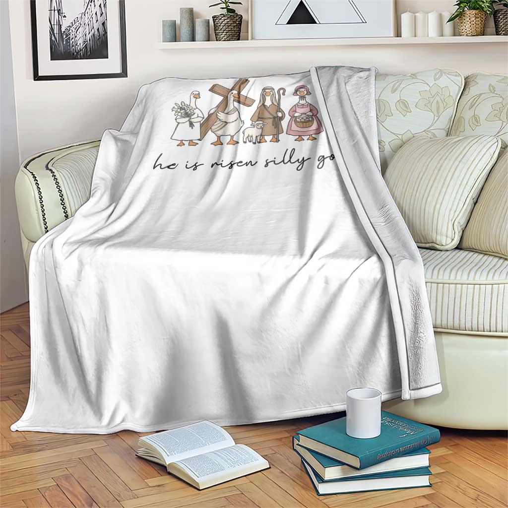 He Is Risen Silly Goose Throw Blanket Funny Christian Easter