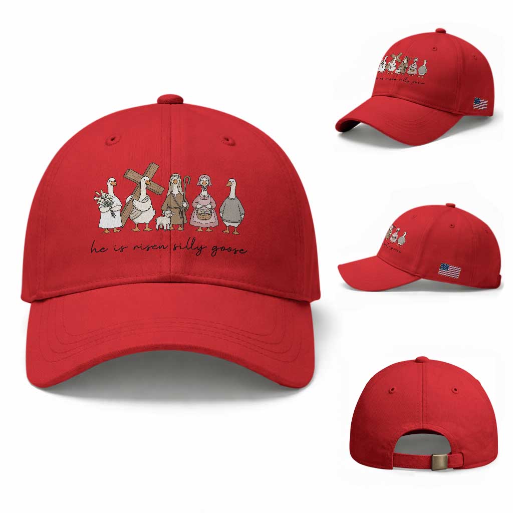 He Is Risen Silly Goose Baseball Cap Funny Christian Easter