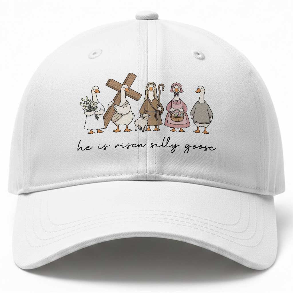 He Is Risen Silly Goose Baseball Cap Funny Christian Easter