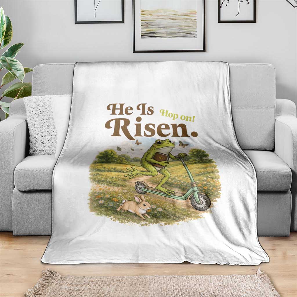 He Is Risen Hop On Throw Blanket Christian Easter Frog
