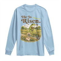 He Is Risen Hop On Long Sleeve Shirt Christian Easter Frog