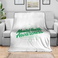 Mental Health Matters Awareness Throw Blanket Support Squad Green Ribbon