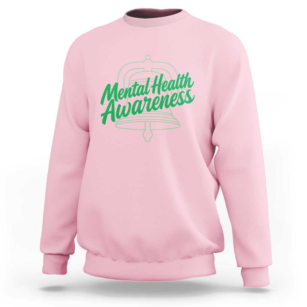 Mental Health Matters Awareness Sweatshirt Support Squad Green Ribbon