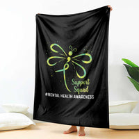 Mental Health Awarenes Throw Blanket Support Squad Green Ribbon