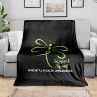Mental Health Awarenes Throw Blanket Support Squad Green Ribbon