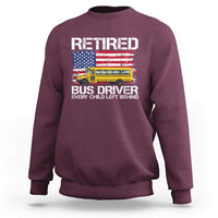 Retired School Bus Driver Sweatshirt Patriotic USA American Flag