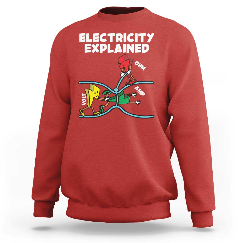 Funny Electricity Sweatshirt Ohm's Law Electricity Explained - Wonder Print Shop
