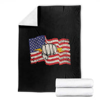 Electrician American Flag Throw Blanket Patriotic Electrical Worker - Wonder Print Shop