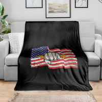 Electrician American Flag Throw Blanket Patriotic Electrical Worker - Wonder Print Shop