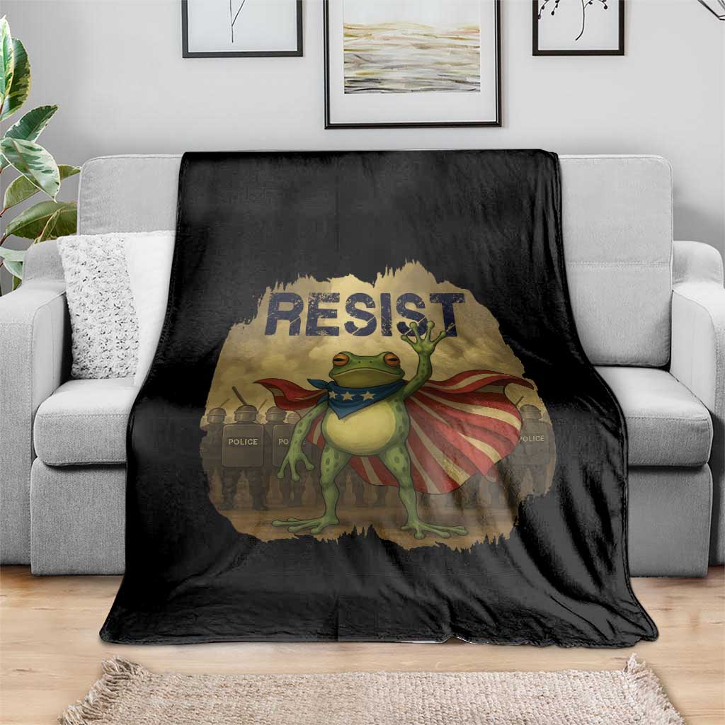 Resist Frog Christian Christmas Throw Blanket Funny Polittical 2025 Meme - Wonder Print Shop
