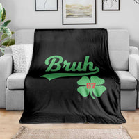 67 Bruh St Patricks Day Throw Blanket Funny Six Seven Shamrock Meme