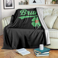 67 Bruh St Patricks Day Throw Blanket Funny Six Seven Shamrock Meme