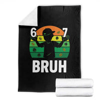 67 Bruh St Patricks Day Throw Blanket Funny Six Seven Boys Kids Meme