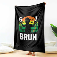67 Bruh St Patricks Day Throw Blanket Funny Six Seven Boys Kids Meme