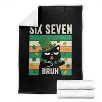 67 Bruh St Patricks Day Throw Blanket Funny Cat Bruh Six Seven Meme