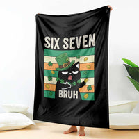 67 Bruh St Patricks Day Throw Blanket Funny Cat Bruh Six Seven Meme