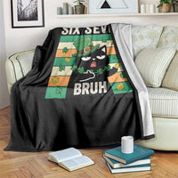 67 Bruh St Patricks Day Throw Blanket Funny Cat Bruh Six Seven Meme
