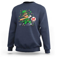 67 St Patricks Day Sweatshirt Funny Six Seven Leprechaun Playing Baseball Meme