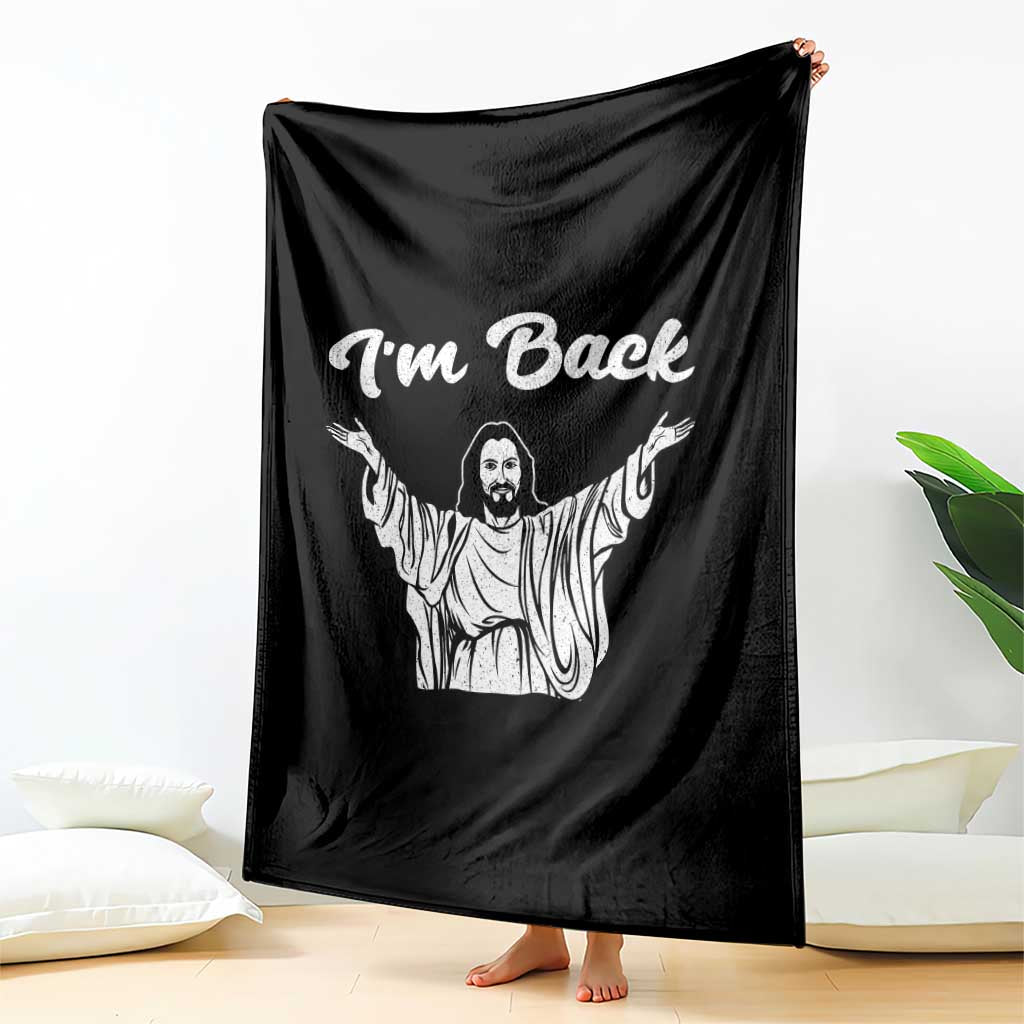 Funny Easter Jesus Meme Throw Blanket I'm Back