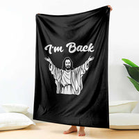 Funny Easter Jesus Meme Throw Blanket I'm Back