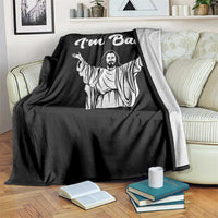 Funny Easter Jesus Meme Throw Blanket I'm Back