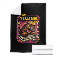 Funny I Am Yelling Carl Throw Blanket Screaming Donut Cat Meme