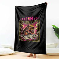 Funny I Am Yelling Carl Donut Cat Meme Throw Blanket
