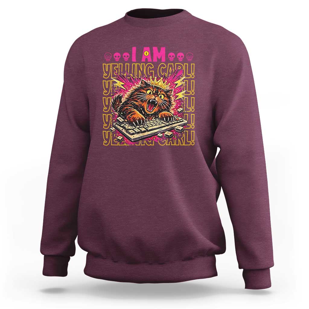 Funny I Am Yelling Carl Donut Cat Meme Sweatshirt