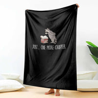 Just One More Chapter Throw Blanket Funny Raccoon Reading Book Lover Gift