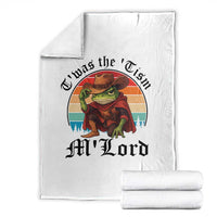 Funny Frog Knight Throw Blanket T'was The 'Tism M'Lord Medieval Knight - Wonder Print Shop