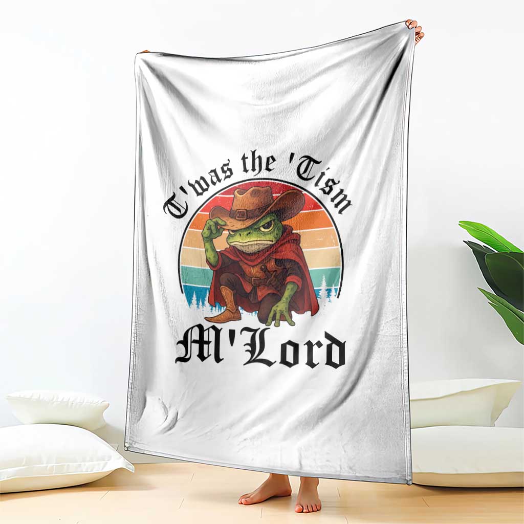 Funny Frog Knight Throw Blanket T'was The 'Tism M'Lord Medieval Knight - Wonder Print Shop