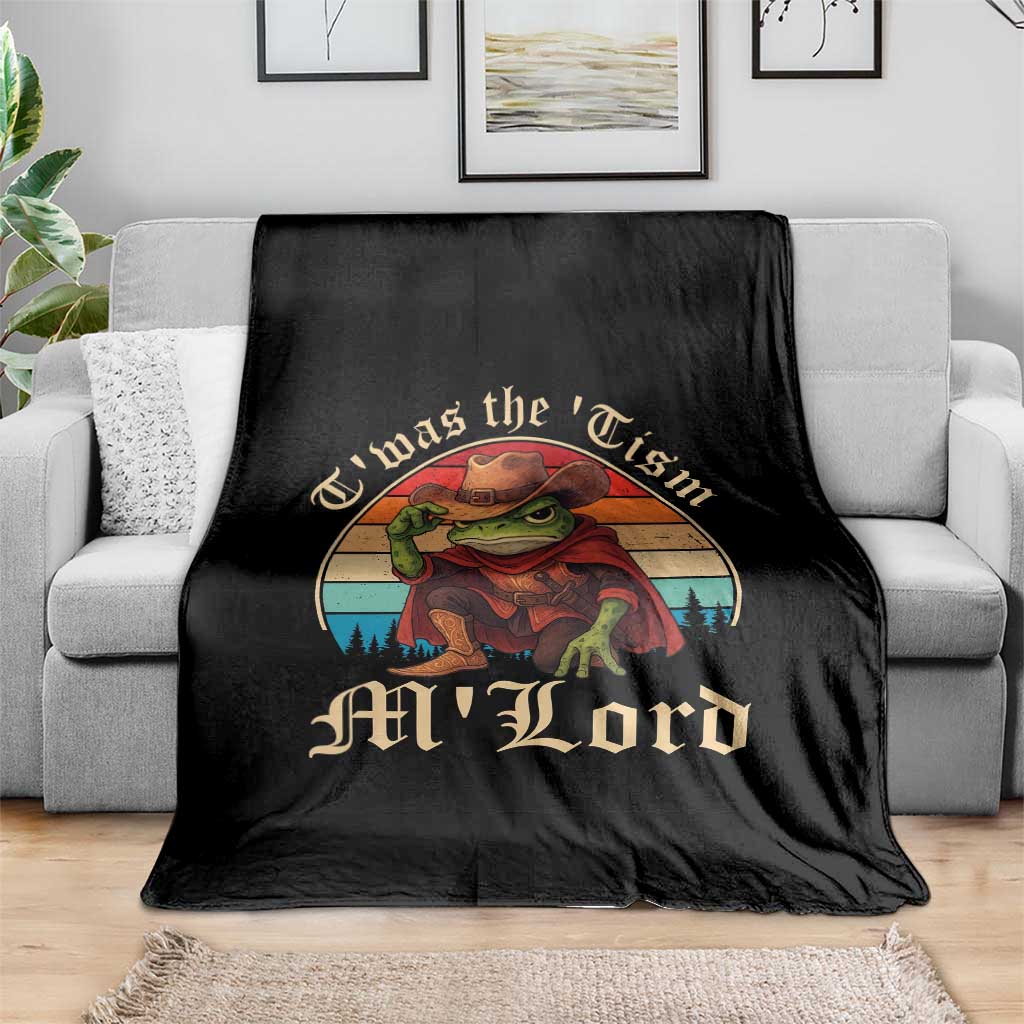 Funny Frog Autism Throw Blanket T'was The 'Tism M'Lord - Wonder Print Shop