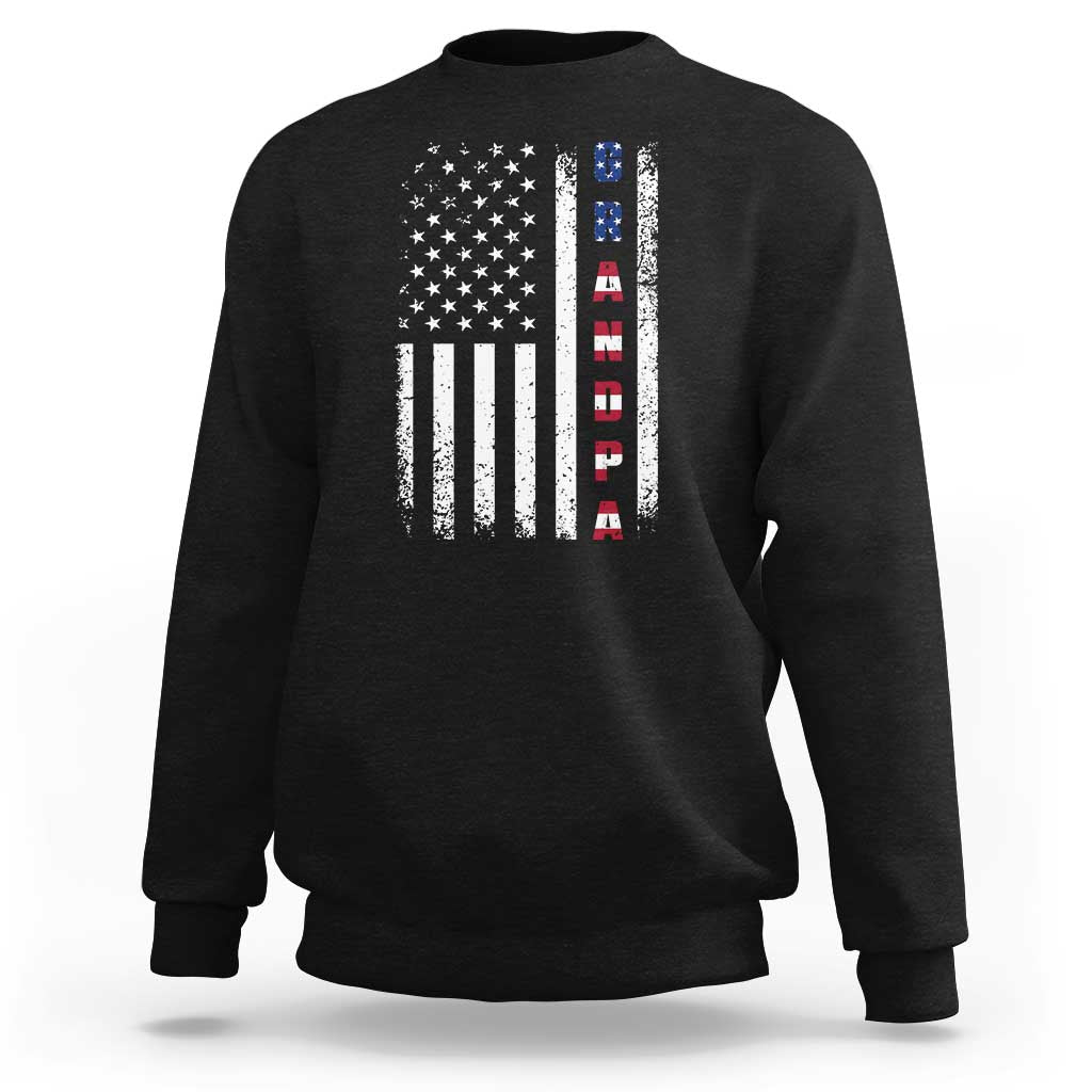 Grandpa Vintage USA Flag Patriotic 4th of July Sweatshirt