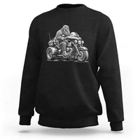 Bigfoot Riding Motorcycle Three Wheeled Trike Sasquatch Sweatshirt