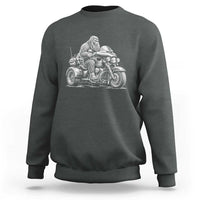 Bigfoot Riding Motorcycle Three Wheeled Trike Sasquatch Sweatshirt