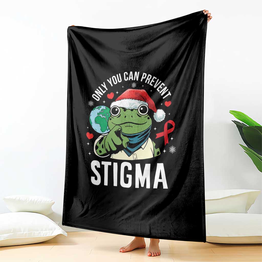 Resist Frog AIDS Awareness Christmas Throw Blanket Only You Can Prevent Stigma - Wonder Print Shop