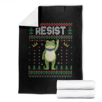 Resist Frog Throw Blanket Funny Portland Protest ICE Activist Meme 2025 - Wonder Print Shop