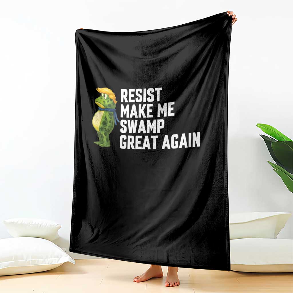 Resist Frog Throw Blanket Funny Polittical 2025 Meme - Wonder Print Shop